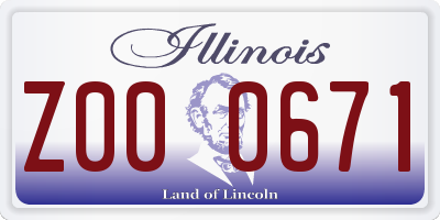 IL license plate Z000671