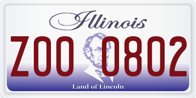 IL license plate Z000802