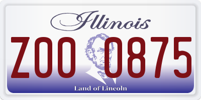 IL license plate Z000875