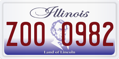 IL license plate Z000982