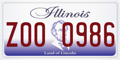 IL license plate Z000986