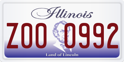 IL license plate Z000992
