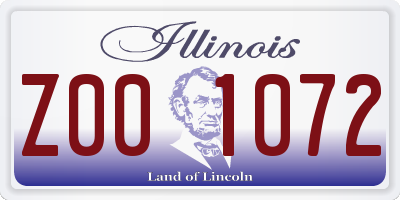 IL license plate Z001072