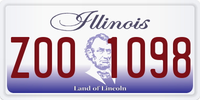 IL license plate Z001098