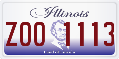 IL license plate Z001113