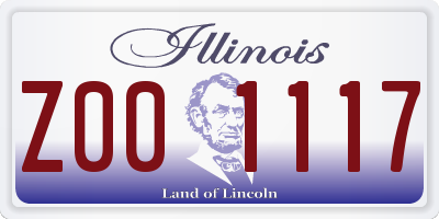 IL license plate Z001117