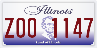 IL license plate Z001147