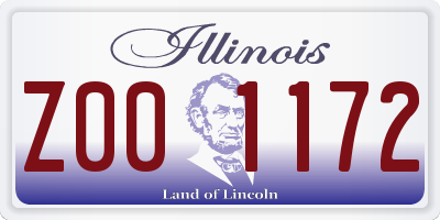 IL license plate Z001172