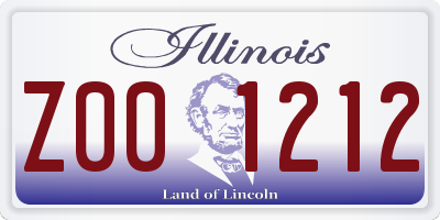 IL license plate Z001212