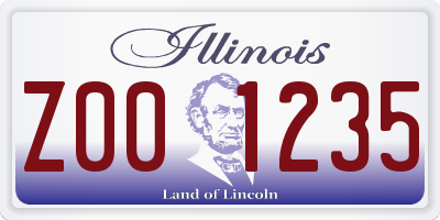 IL license plate Z001235