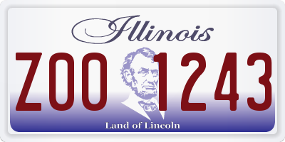 IL license plate Z001243