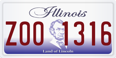 IL license plate Z001316