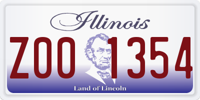 IL license plate Z001354