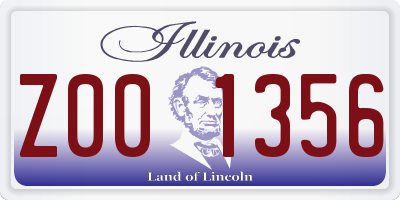 IL license plate Z001356