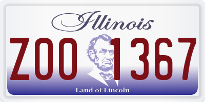 IL license plate Z001367