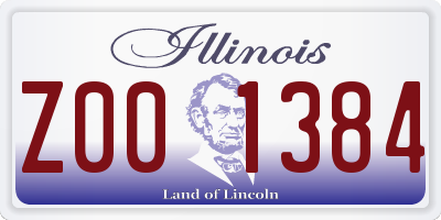 IL license plate Z001384