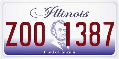 IL license plate Z001387