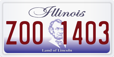 IL license plate Z001403
