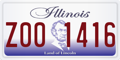 IL license plate Z001416