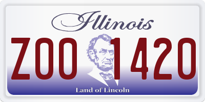 IL license plate Z001420