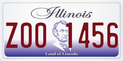 IL license plate Z001456