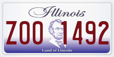 IL license plate Z001492