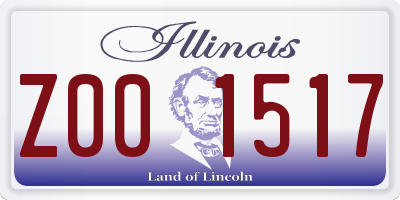 IL license plate Z001517
