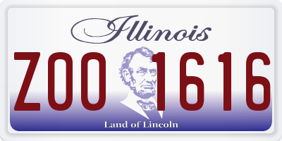 IL license plate Z001616