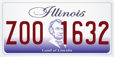 IL license plate Z001632