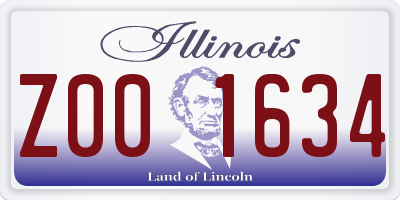 IL license plate Z001634