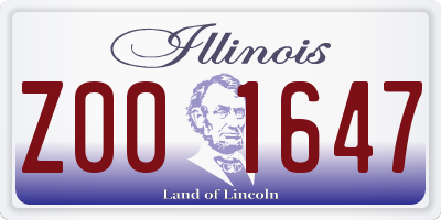 IL license plate Z001647