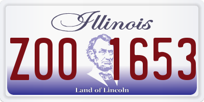 IL license plate Z001653