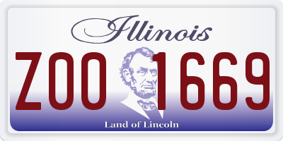 IL license plate Z001669