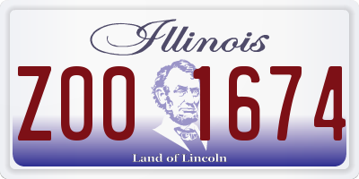 IL license plate Z001674