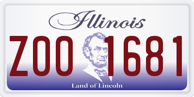 IL license plate Z001681
