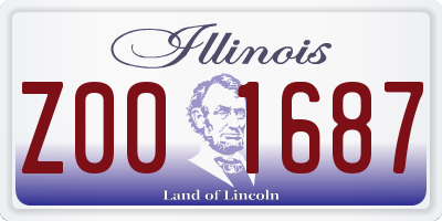 IL license plate Z001687