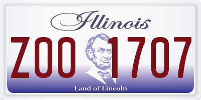 IL license plate Z001707