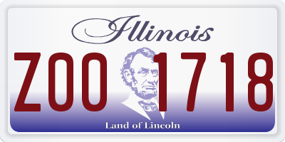 IL license plate Z001718