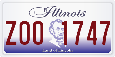 IL license plate Z001747