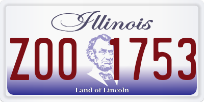 IL license plate Z001753