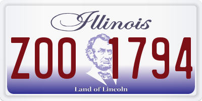 IL license plate Z001794