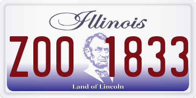 IL license plate Z001833
