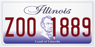 IL license plate Z001889