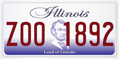 IL license plate Z001892