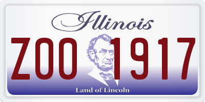 IL license plate Z001917