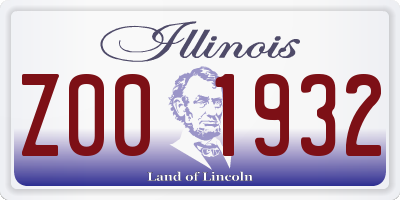IL license plate Z001932