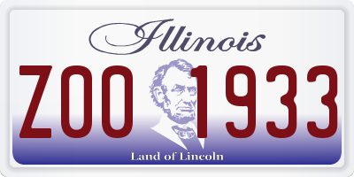 IL license plate Z001933
