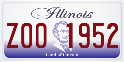 IL license plate Z001952