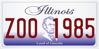 IL license plate Z001985