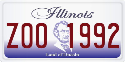 IL license plate Z001992
